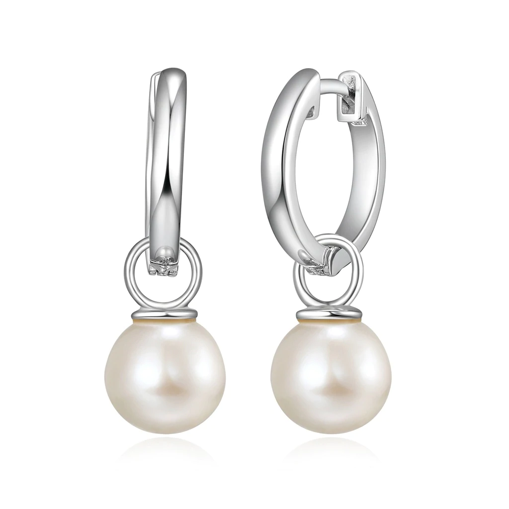 Boucles d'oreilles pour femme en argent 925, perles