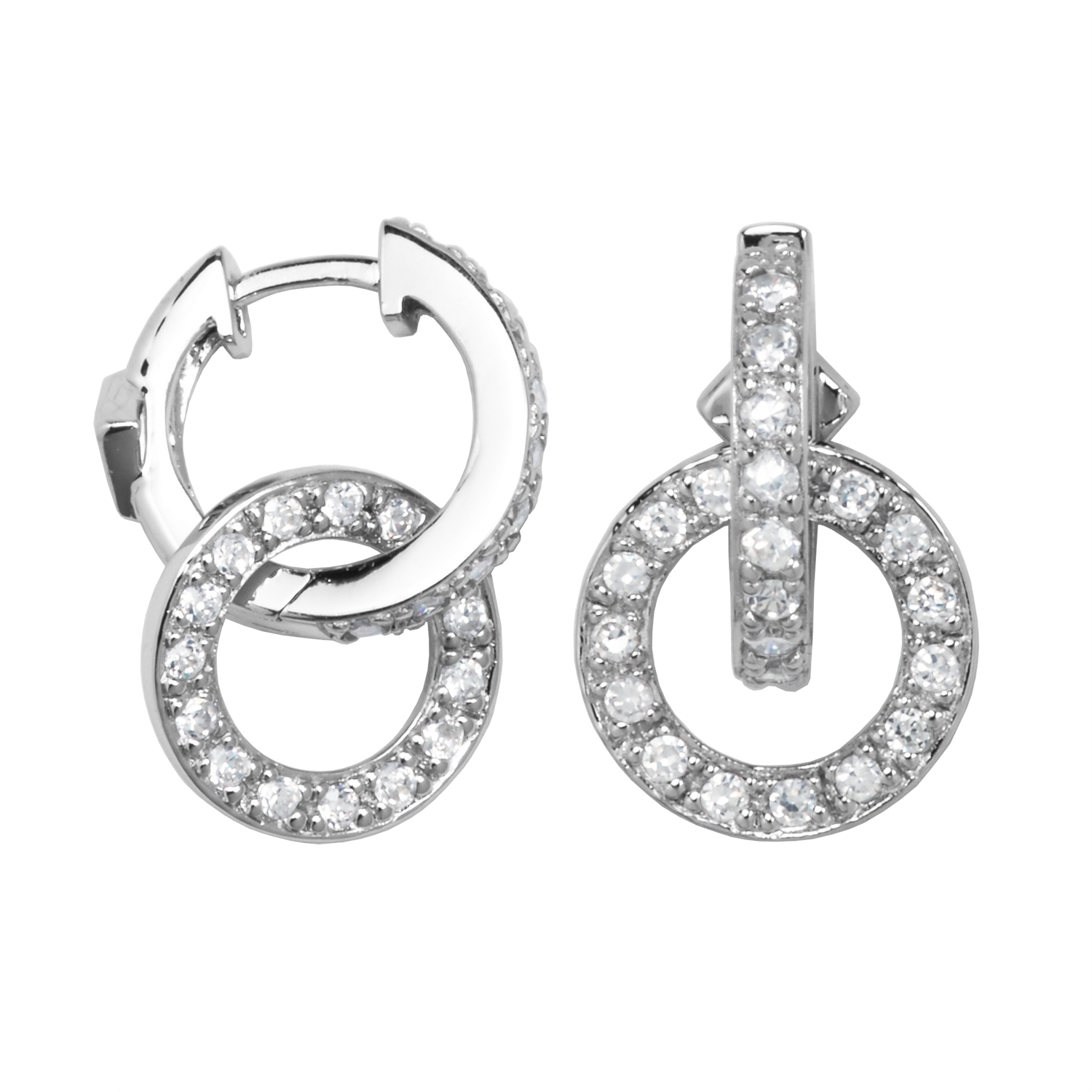 Boucles d'oreilles pour femme en argent 925, zircons 
