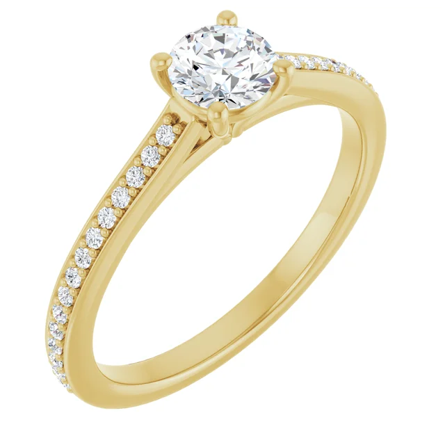 Bague pour femme en or 14k, 31 diamants pour 0.63 carat ( diamant central = 0.48 carat I-1 GH ) - 126677 - Stuller