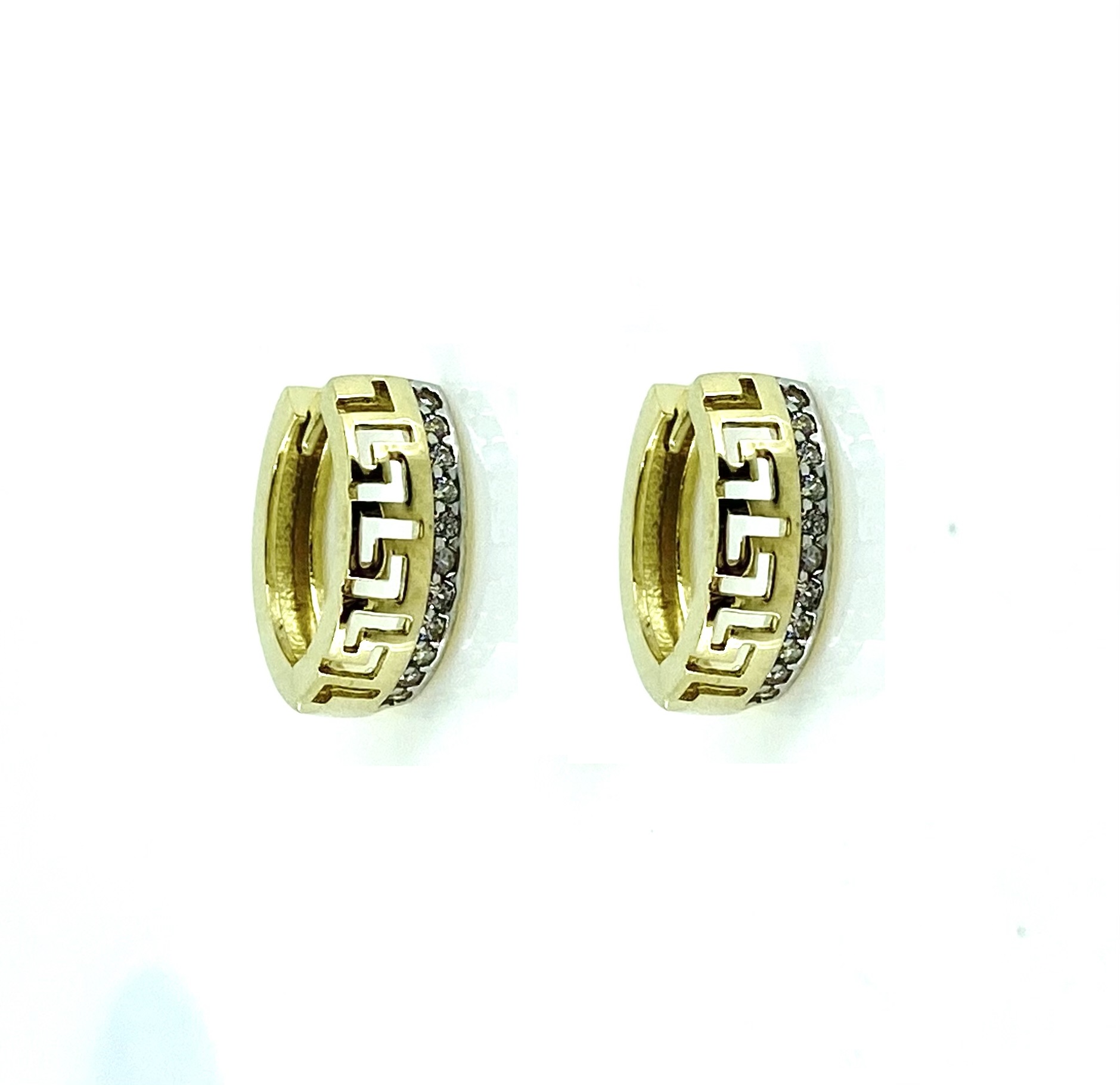 Boucles d'oreilles pour femme en or 10k, cubic zirconium, versace