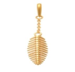 Pendentif en or 10K, plume