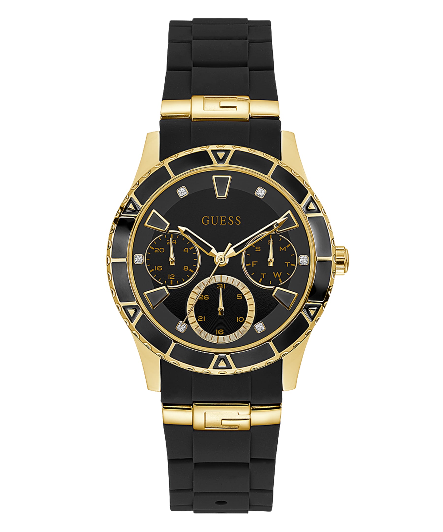 Montre en stainless, bracelet de silicone