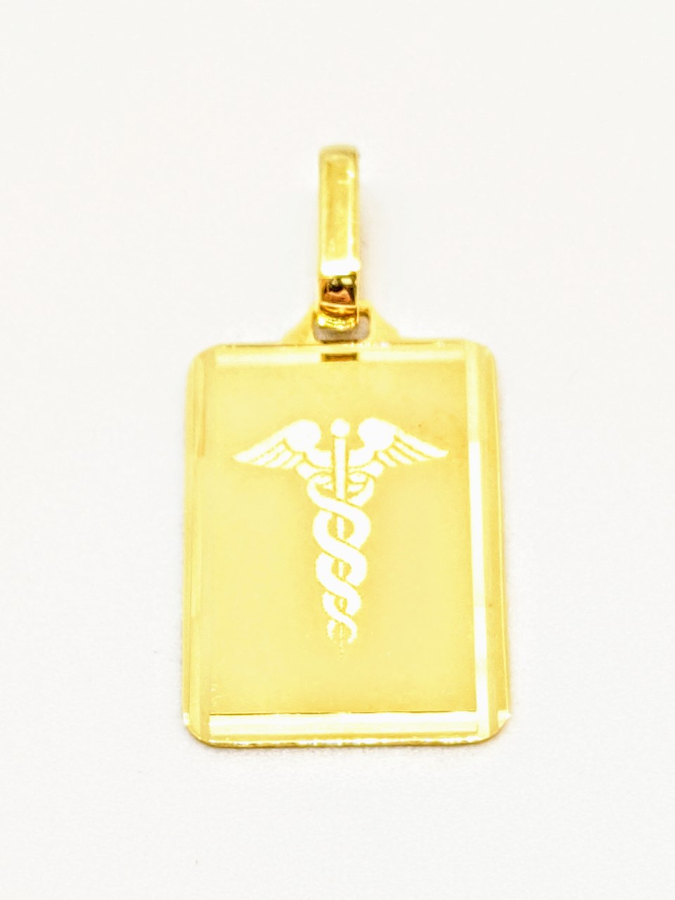 Pendantif en or 10k, plaque médicale