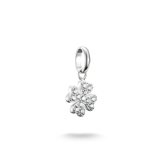 Breloque pour femme en argent 925, cubic zirconium, trèfle à 4 feuilles, coeurs - CC1281-051-14 - Thomas Sabo
