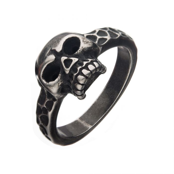 Bague pour homme en stainless, tête de mort