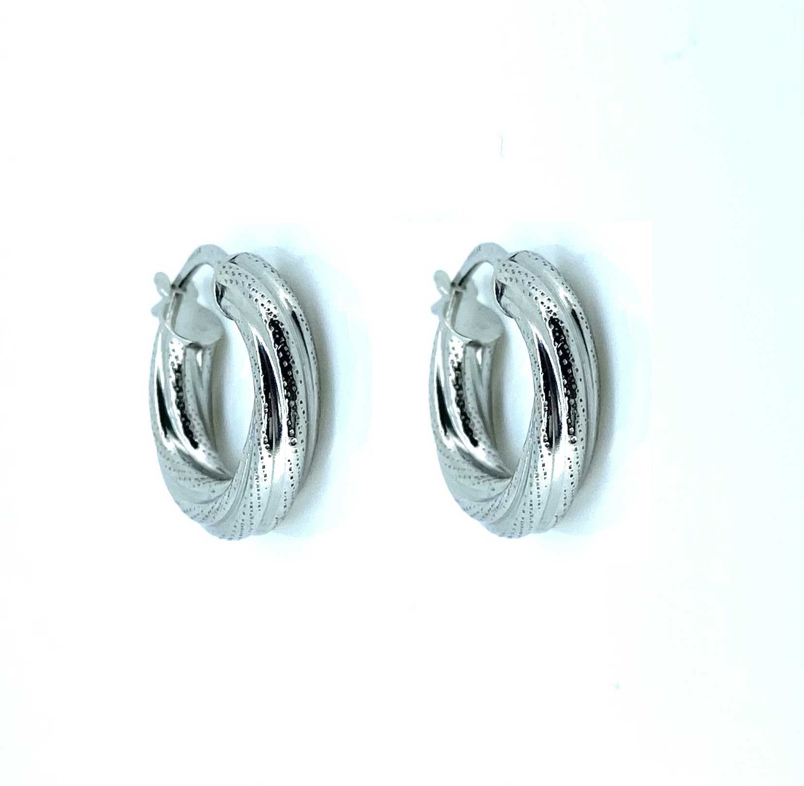 Boucles d'oreilles pour femme en argent 925, fourchette, 18mm
