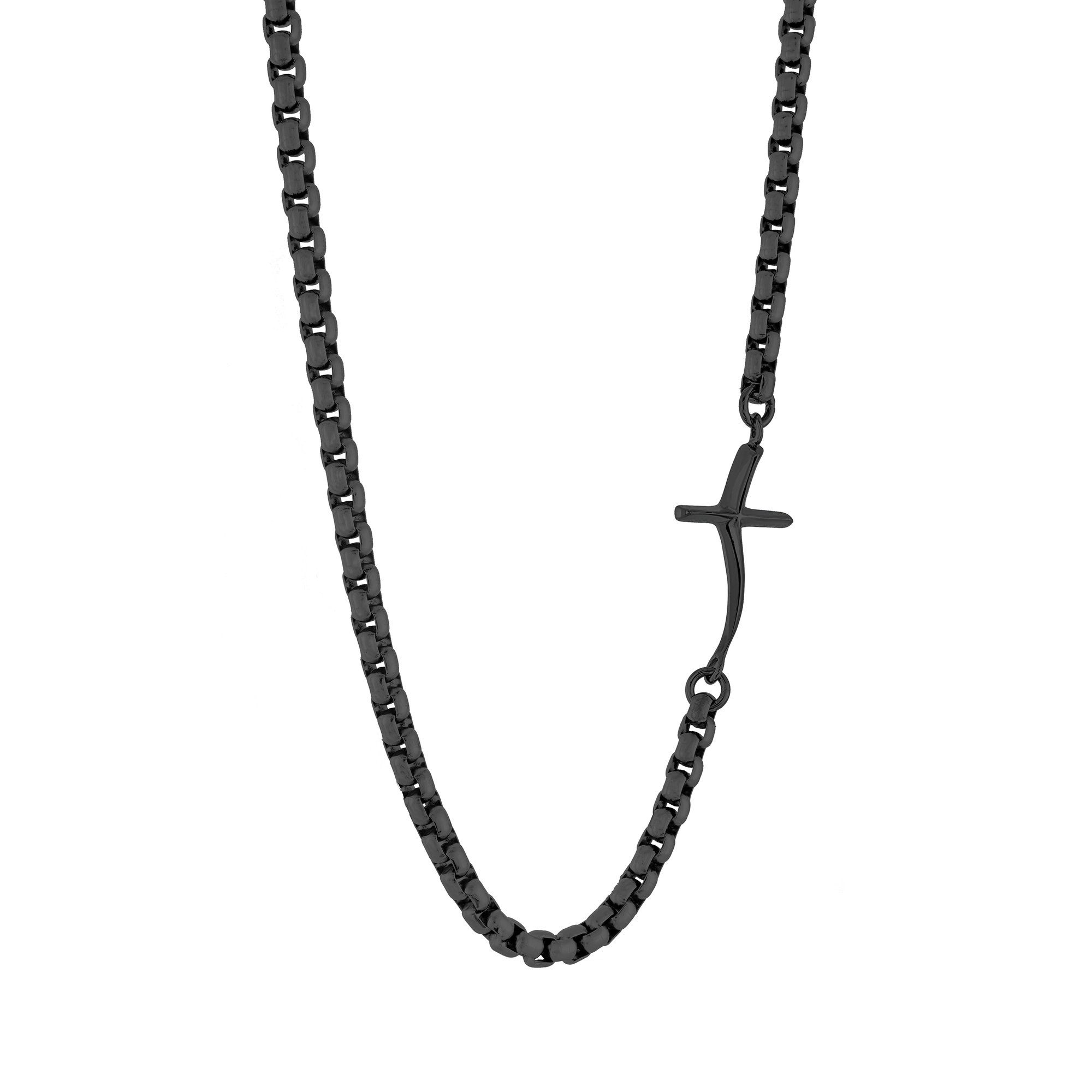 Collier pour homme en stainless, croix, vénitienne