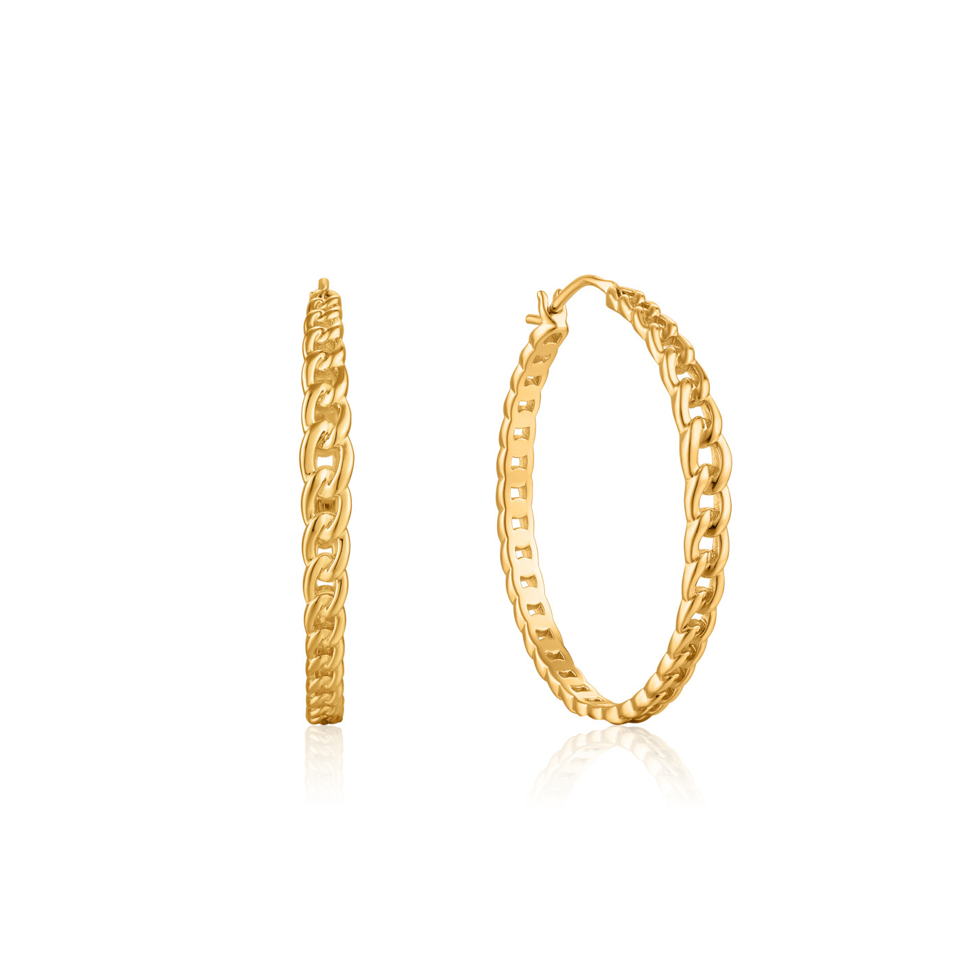Boucle d'oreille argent 925, anneau, gourmette