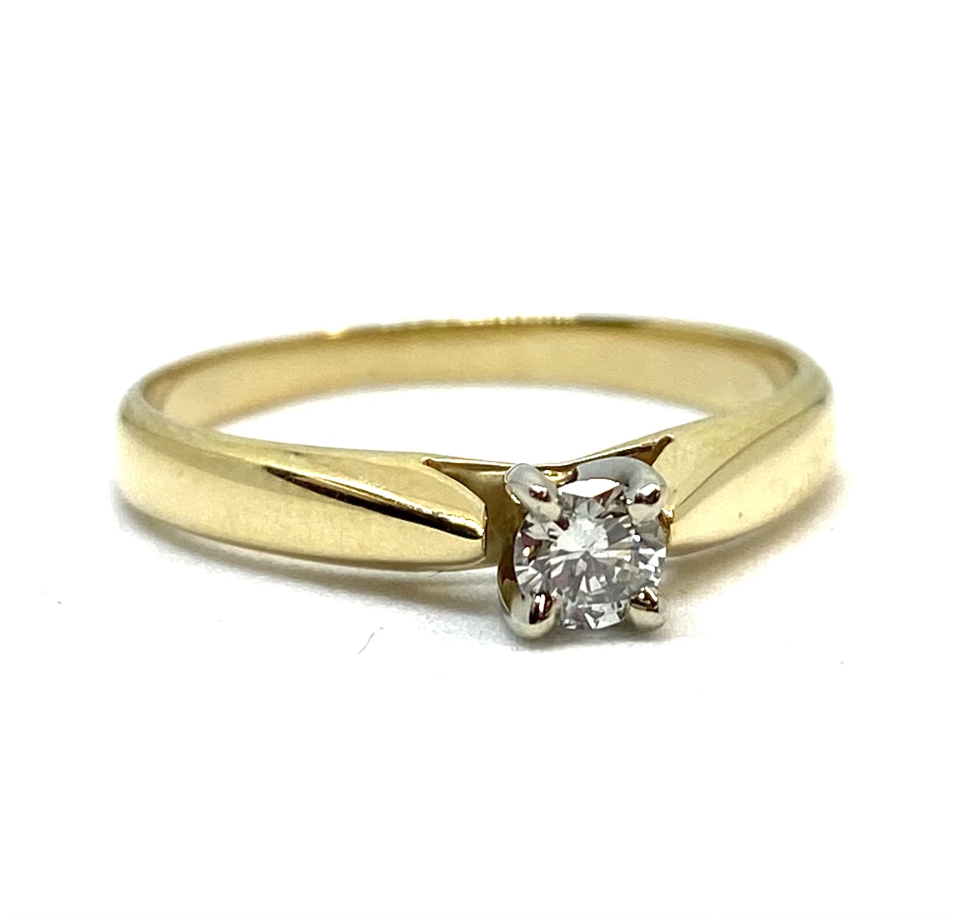 Bague pour femme en or 14K, solitaire, 1 diamant SI, I/K pour 0.2 carat