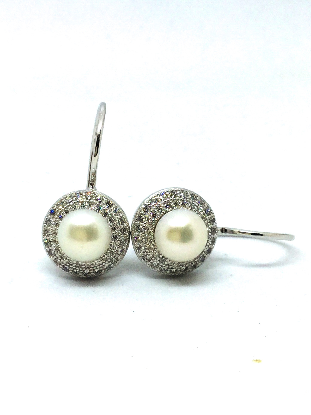 Boucle d'oreille argent 925, perles, crochet