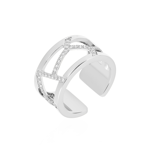 Bague pour femme en brass, 12mm, giraffe, zircons