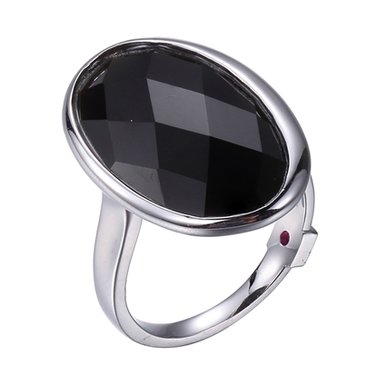 Bague argent 925, pierre ovale