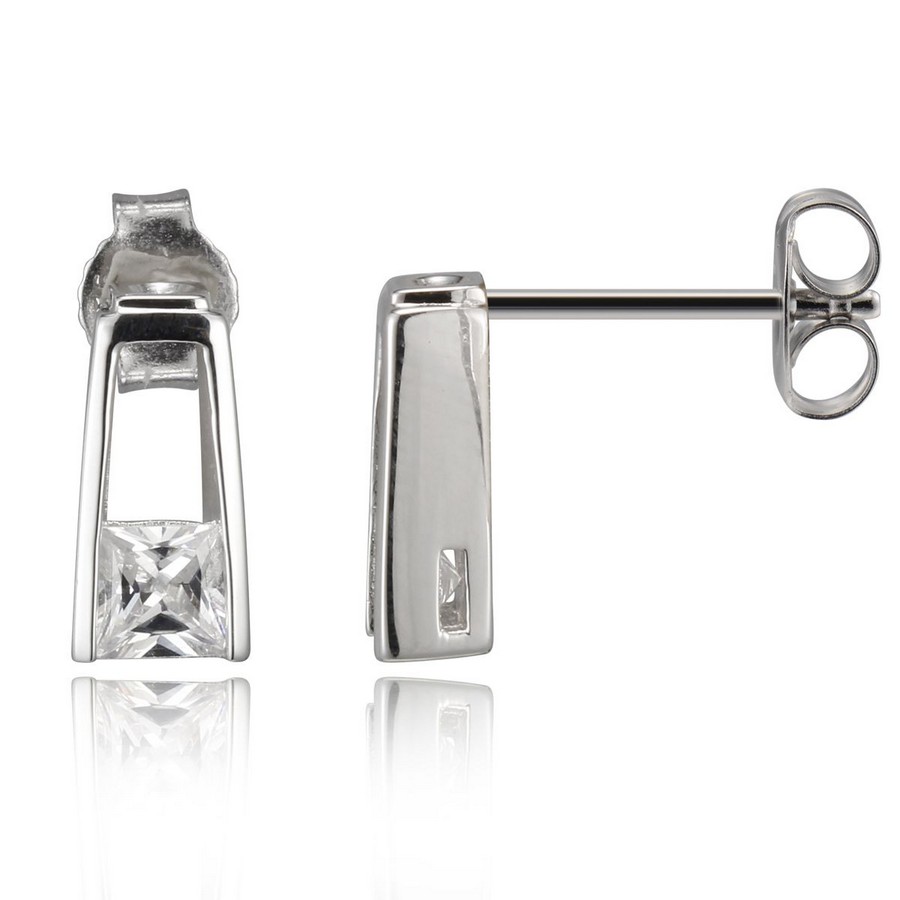 Boucles d'oreilles pour femme en argent 925, cubic zirconium