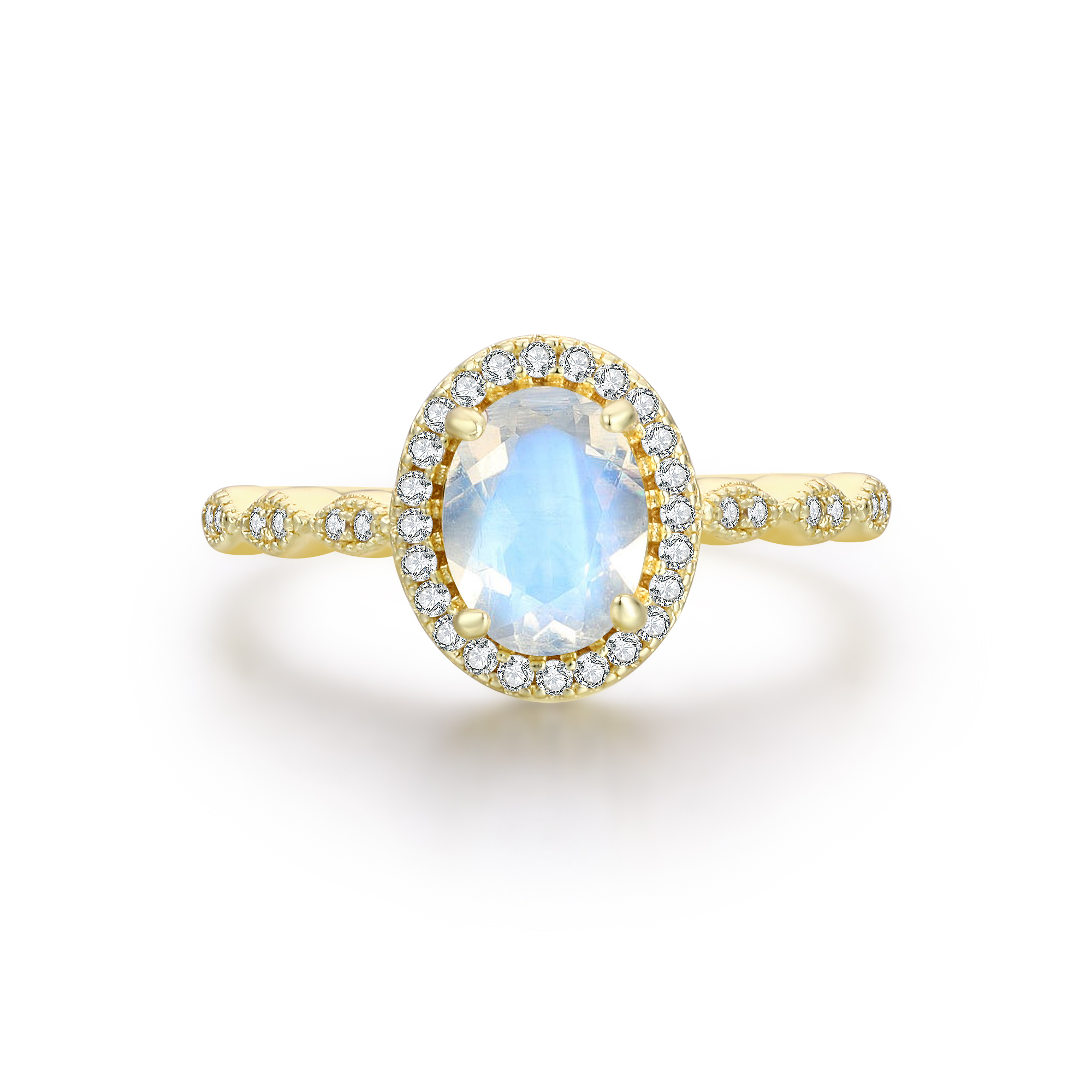Bague pour femme en argent 925, pierre de lune, cubic zirconium - ADALINE-Y-7 - Pinkalie