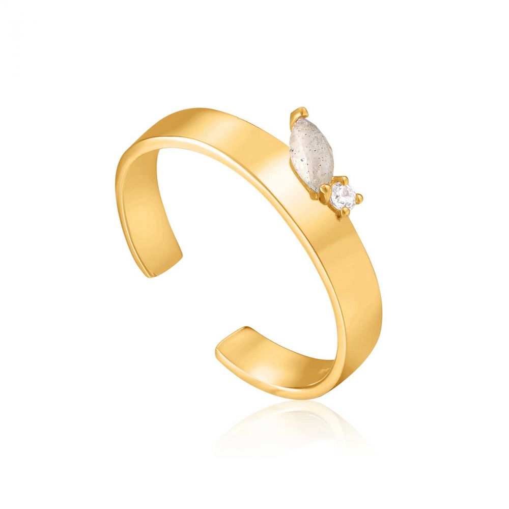 Bague argent 925 ouverte, 2 pierres