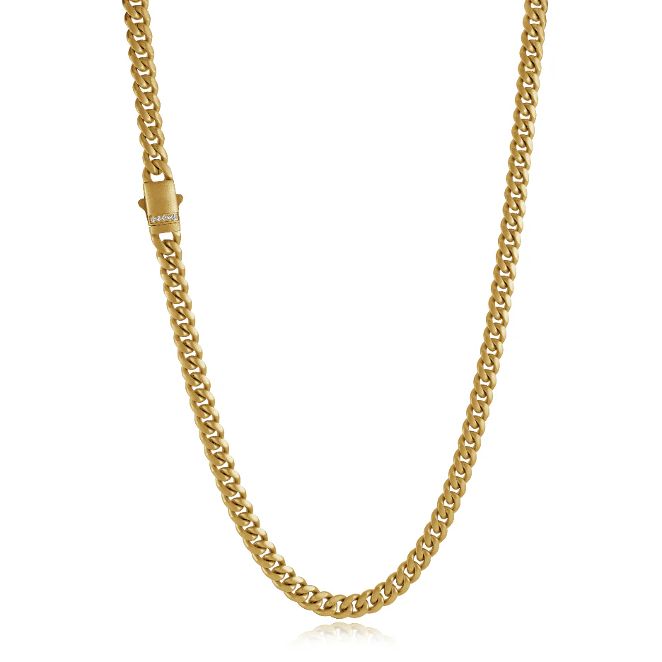Chaine pour homme en stainless, cubic zirconium, gourmette 6mm - SYN89-22 - Italgem