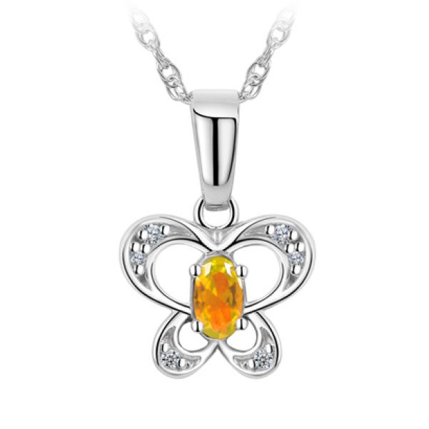 Pendantif pour femme en argent 925, cubic zirconium, papillon