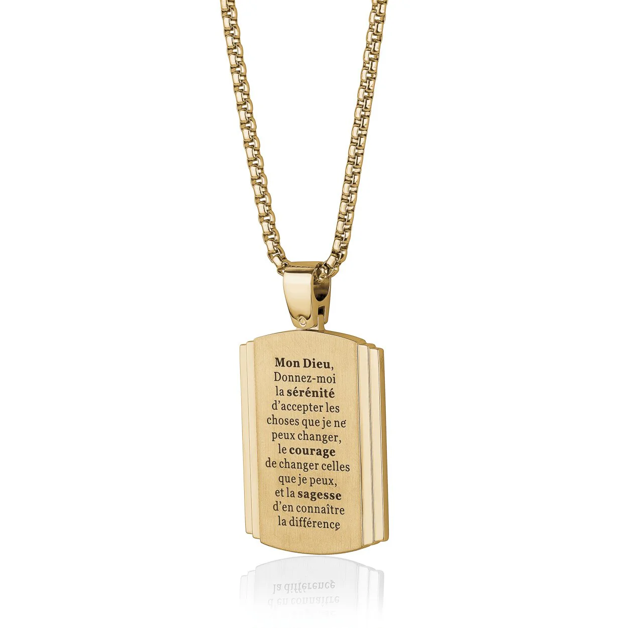 Pendentif pour homme en stainless, prière de sérénité - SP147 - Italgem