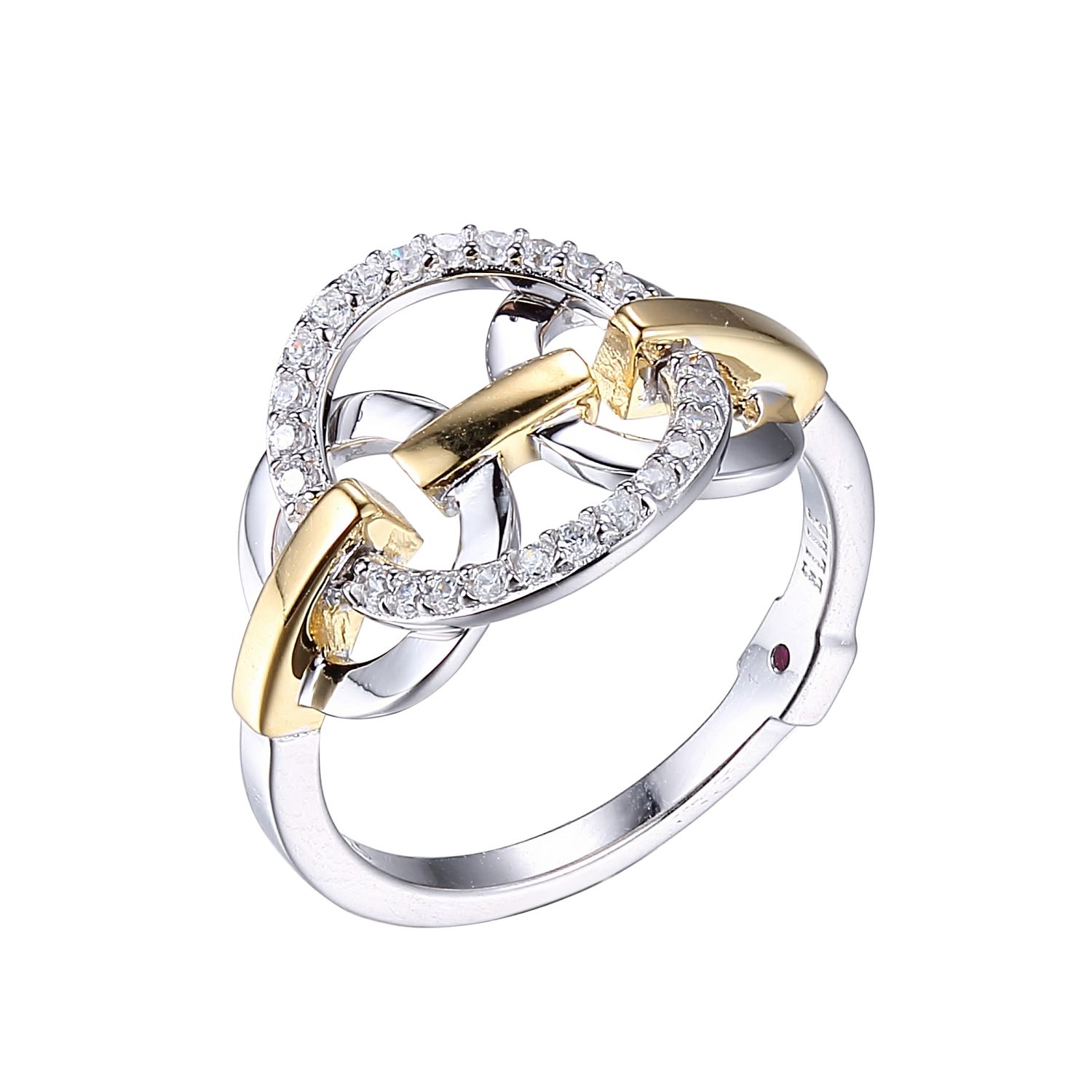 Bague argent 925 zircon 2 tons