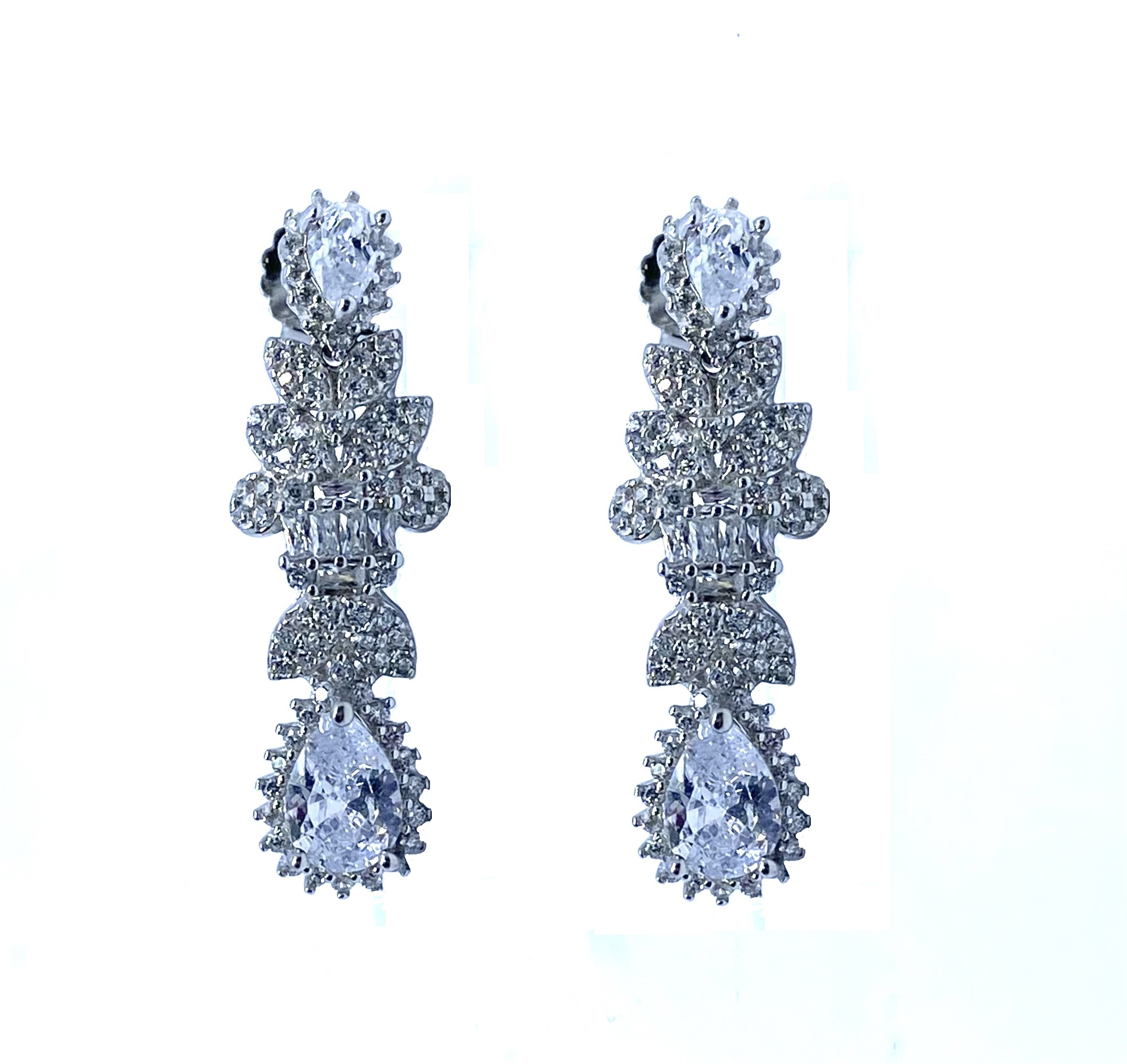 Boucles d'oreilles pour femme en argent 925, zircons
