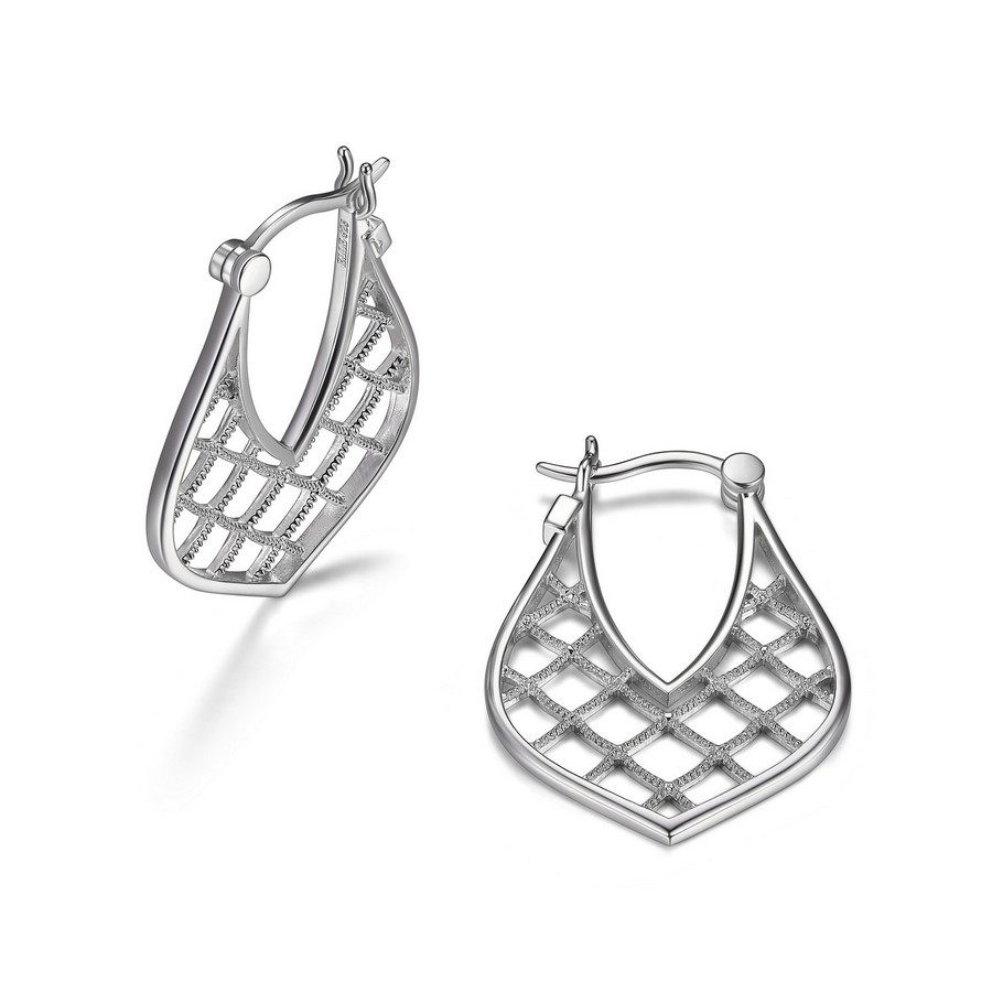 Boucle d'oreille argent 925, fourchtte
