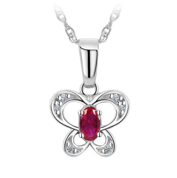 Pendantif pour femme en argent 925, cubic zirconium, papillon