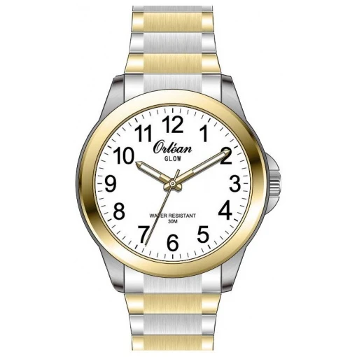 Montre pour homme en stainless, bracelet élastique, lumière