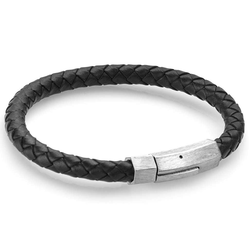 Bracelet pour homme en cuir et stainless