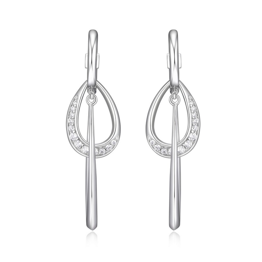 Boucles d'oreilles pour femme en argent 925, zircons