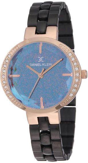 Montre femme, stainless, cadran entouré de pierres, vitre diamantée
