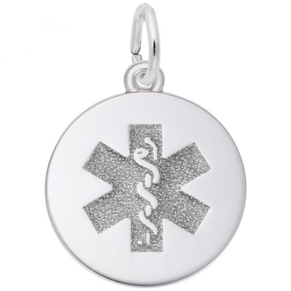 Pendentif en argent 925, médaillon médical