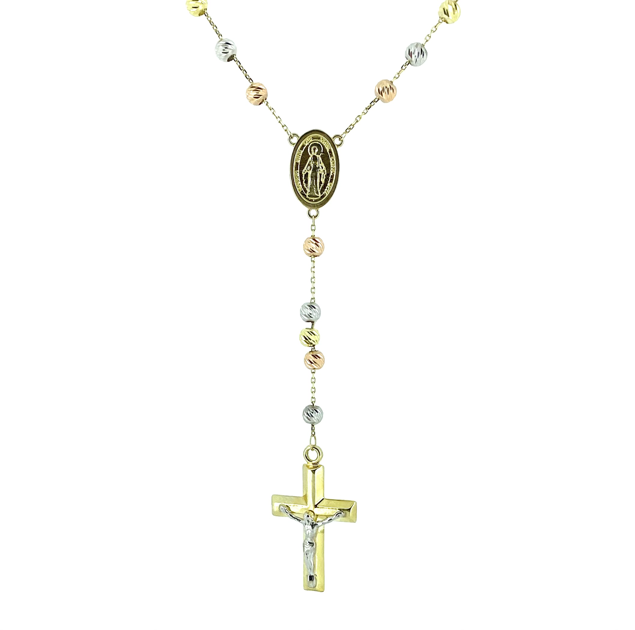 Chapelet en or 10k, croix