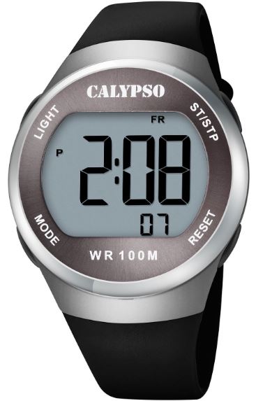 Montre pour homme en stainless, bracelet de silicone, 10ATM, chrono - K5786/4 - Calypso