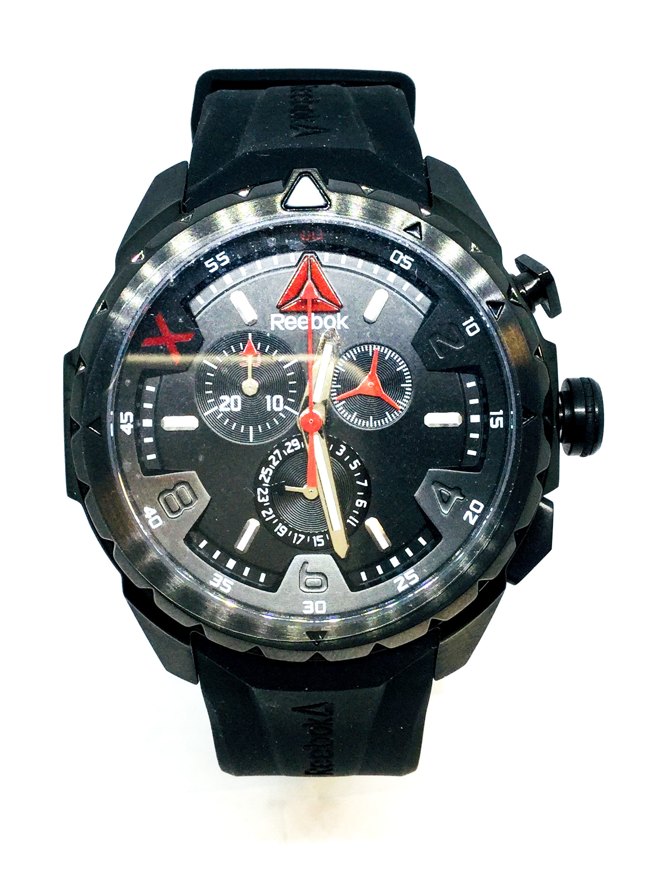 Montre homme, stainless, bracelet silicone, 10ATM