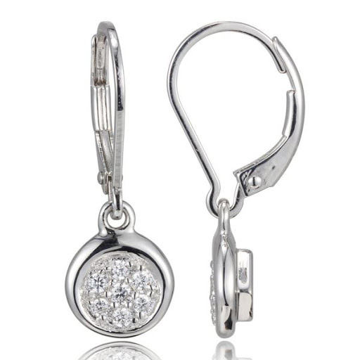 Boucle d'oreille argent 925 zircon 'crochet'