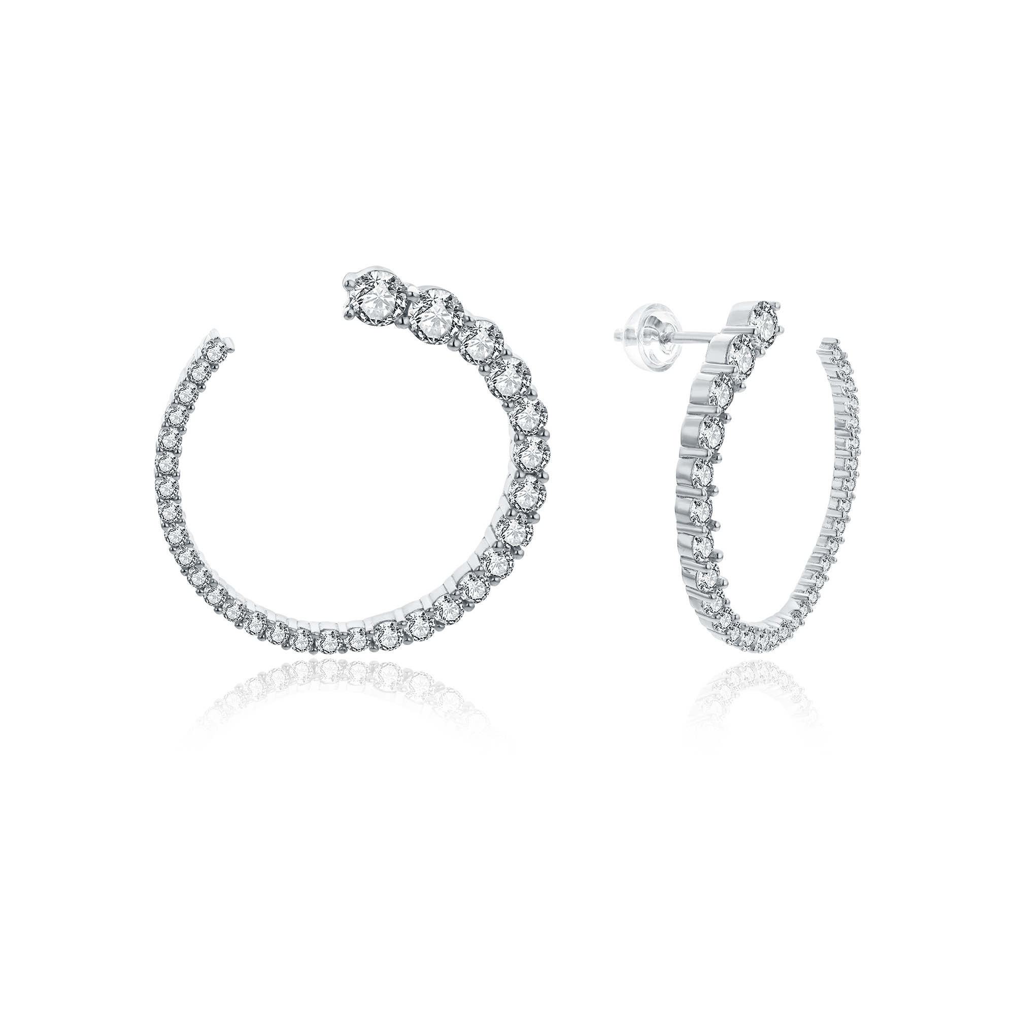 Boucles d'oreilles pour femme en argent 925, cubic zirconium - BO-ISABELLA-S - Pinkalie