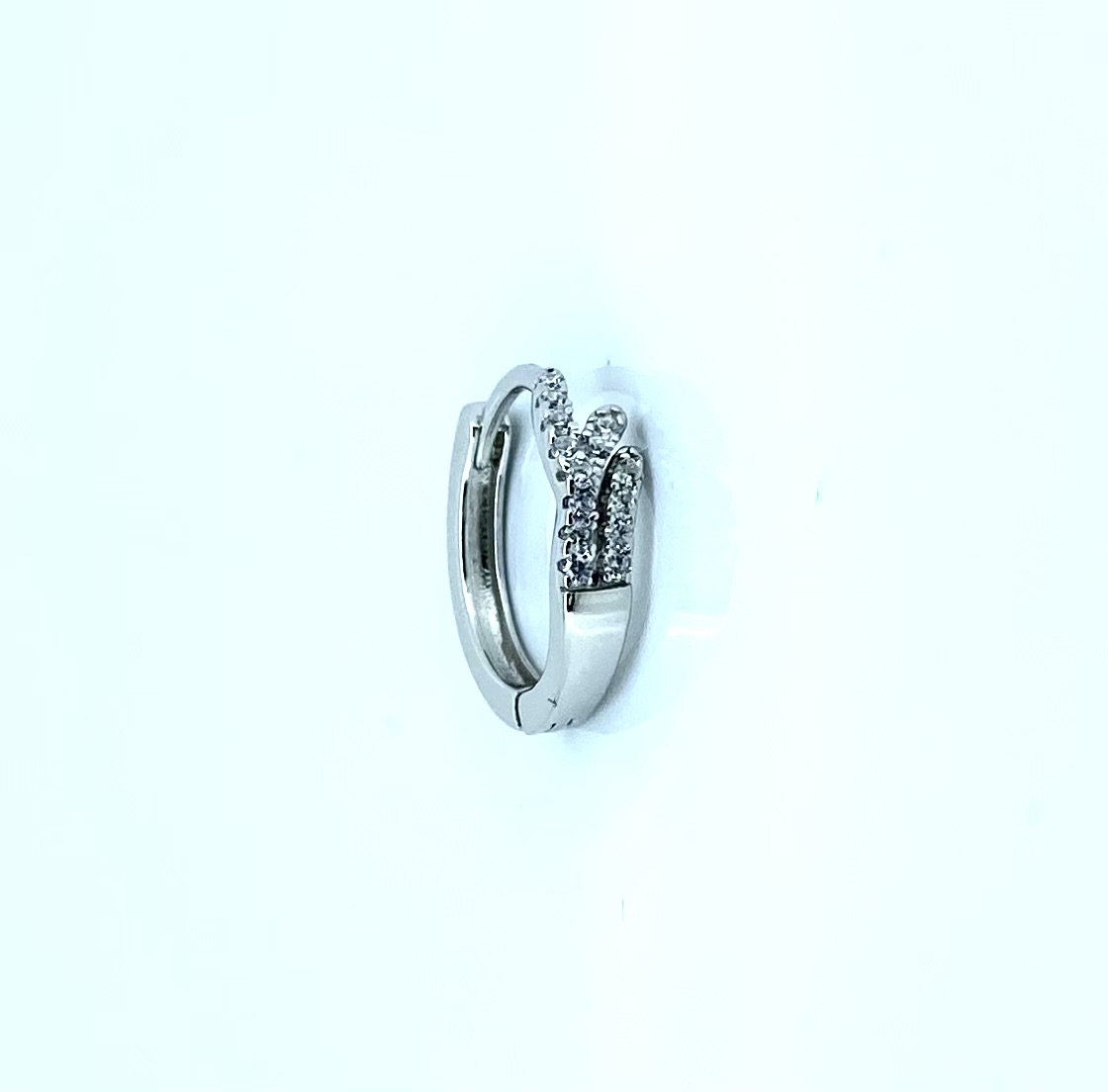 Boucles d'oreilles pour femme en argent 925, cubic zirconium, 15mm