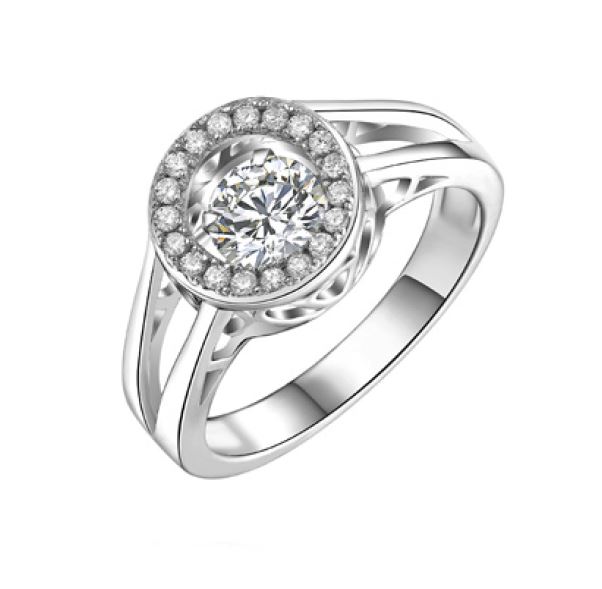 Bague argent 925, pierre dansante