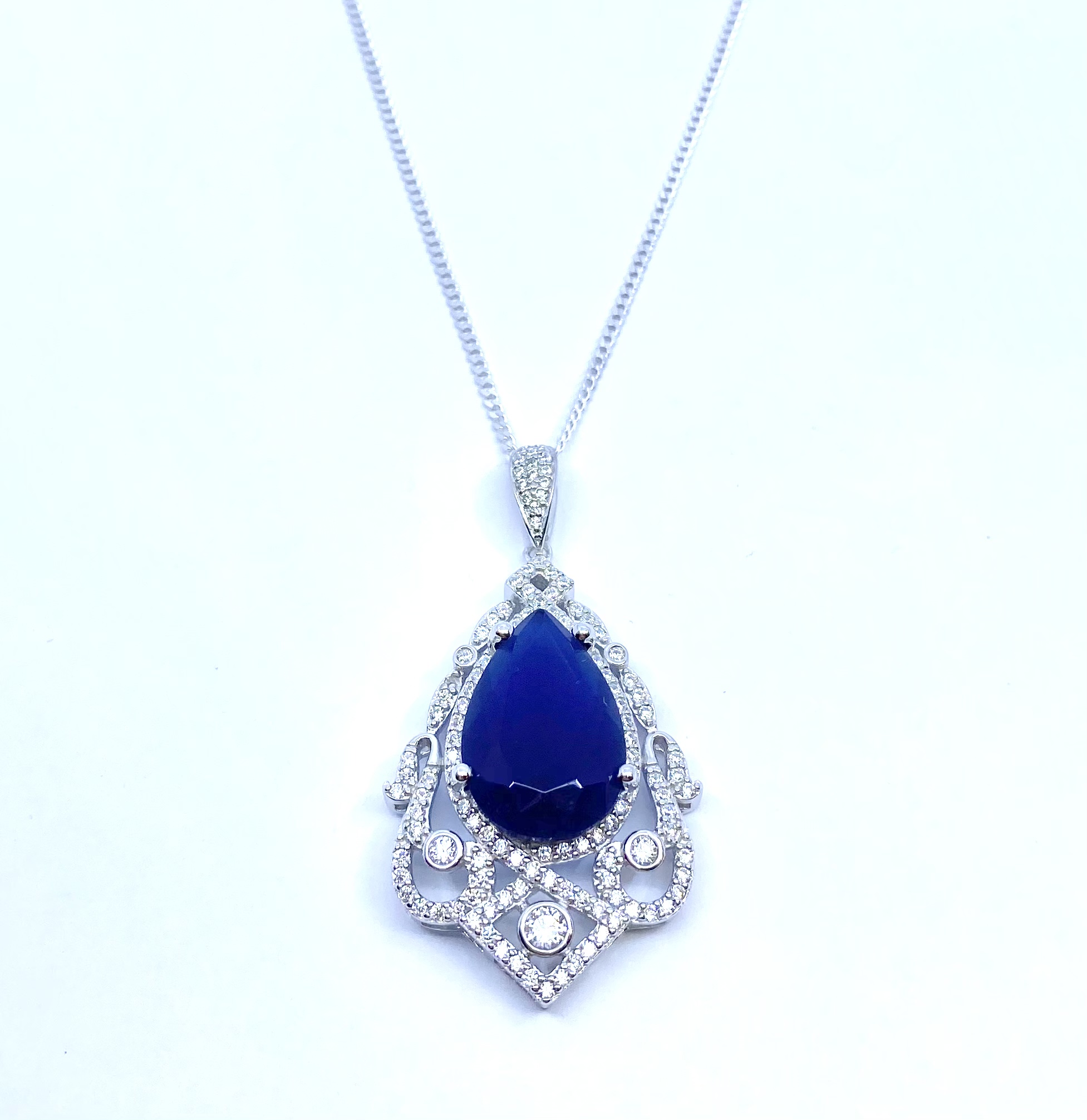 Pendentif pour femme en argent 925, zircons