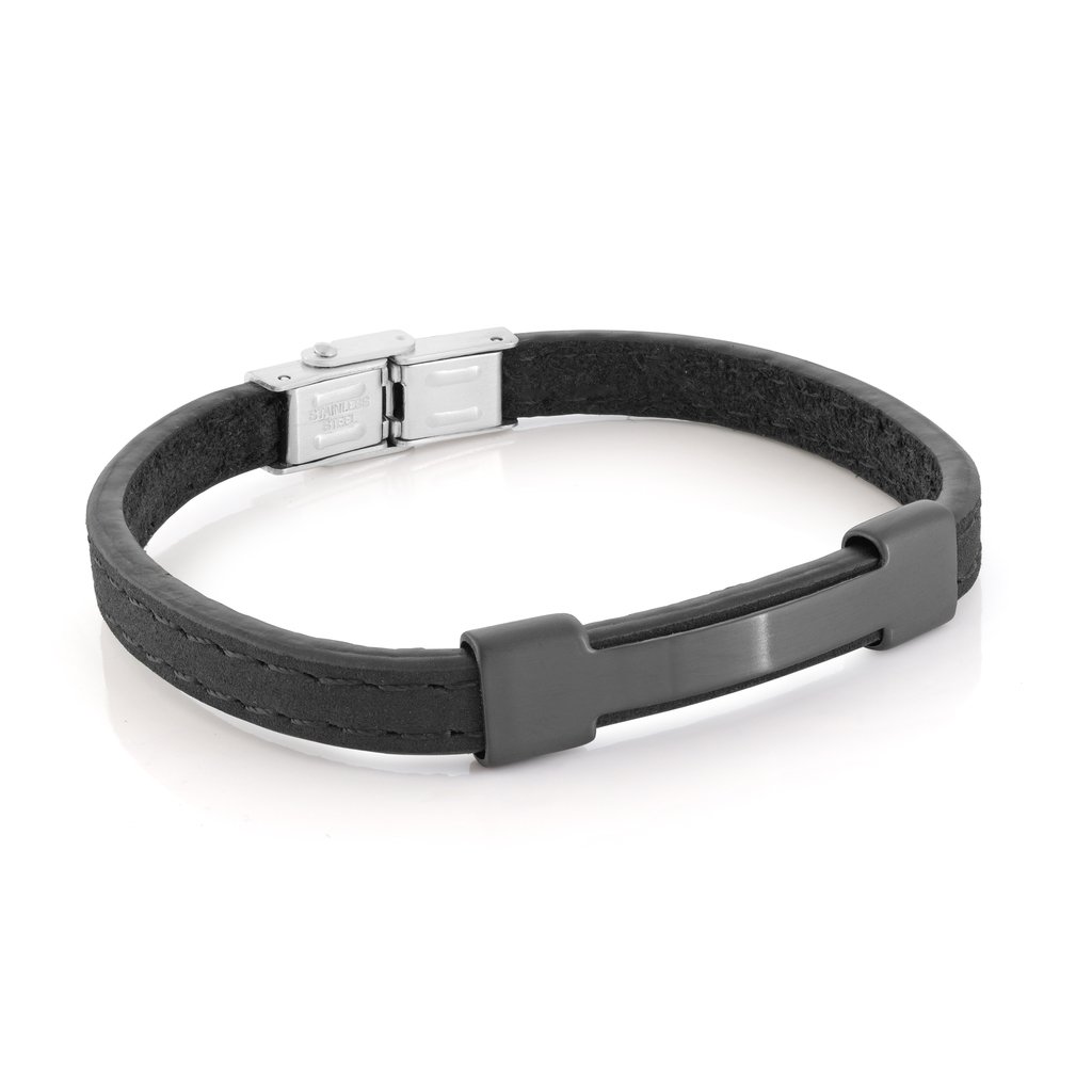 Bracelet pour homme en cuir et stainless