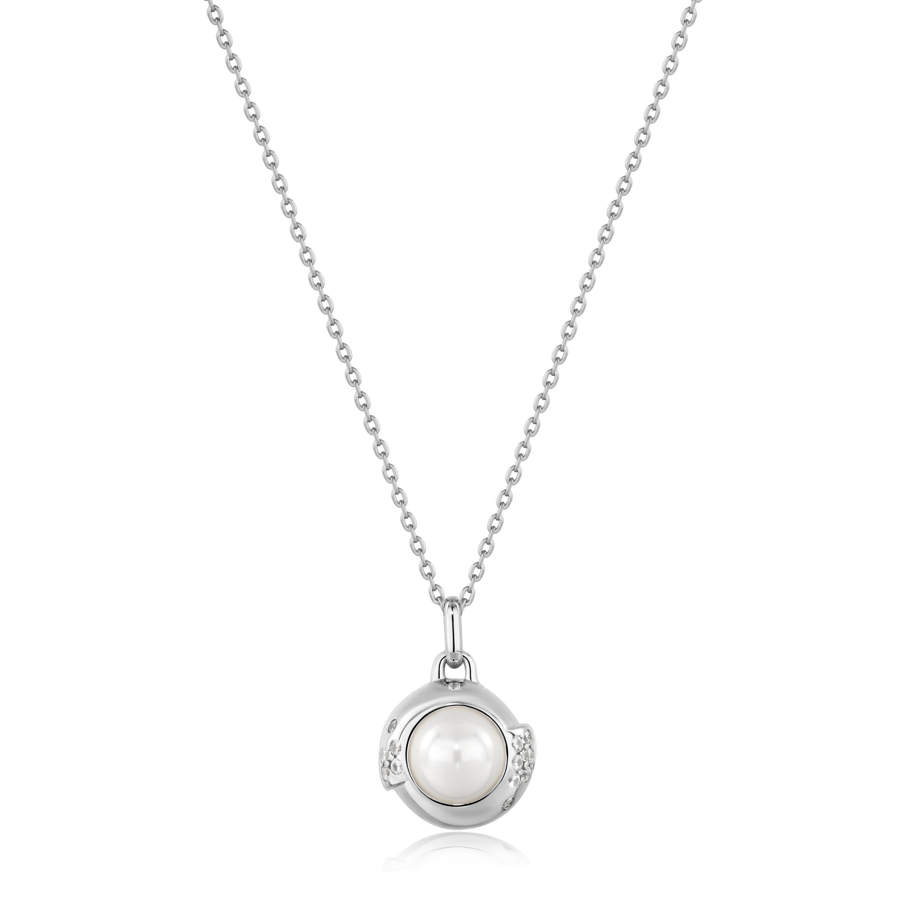 Pendentif pour femme en argent 925, cubic zirconium, perle - N054-04H - Ania Haie