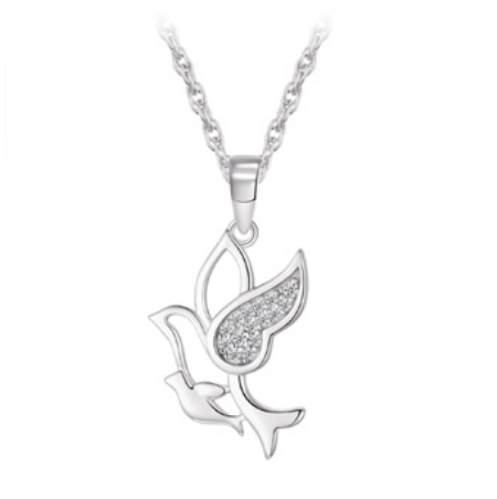 Pendentif pour femme en argent 925, cubic zirconium, colombes - L414P - Legend