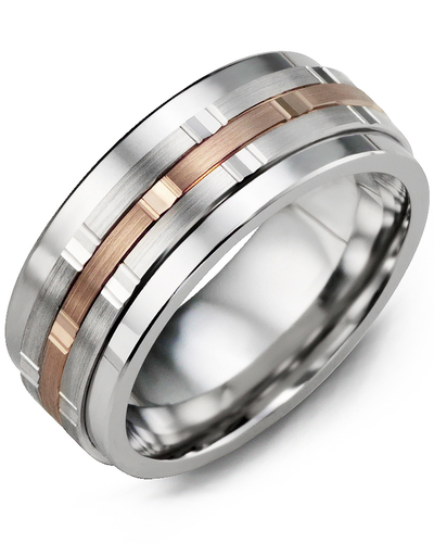 Bague pour homme en or 10k et cobalt