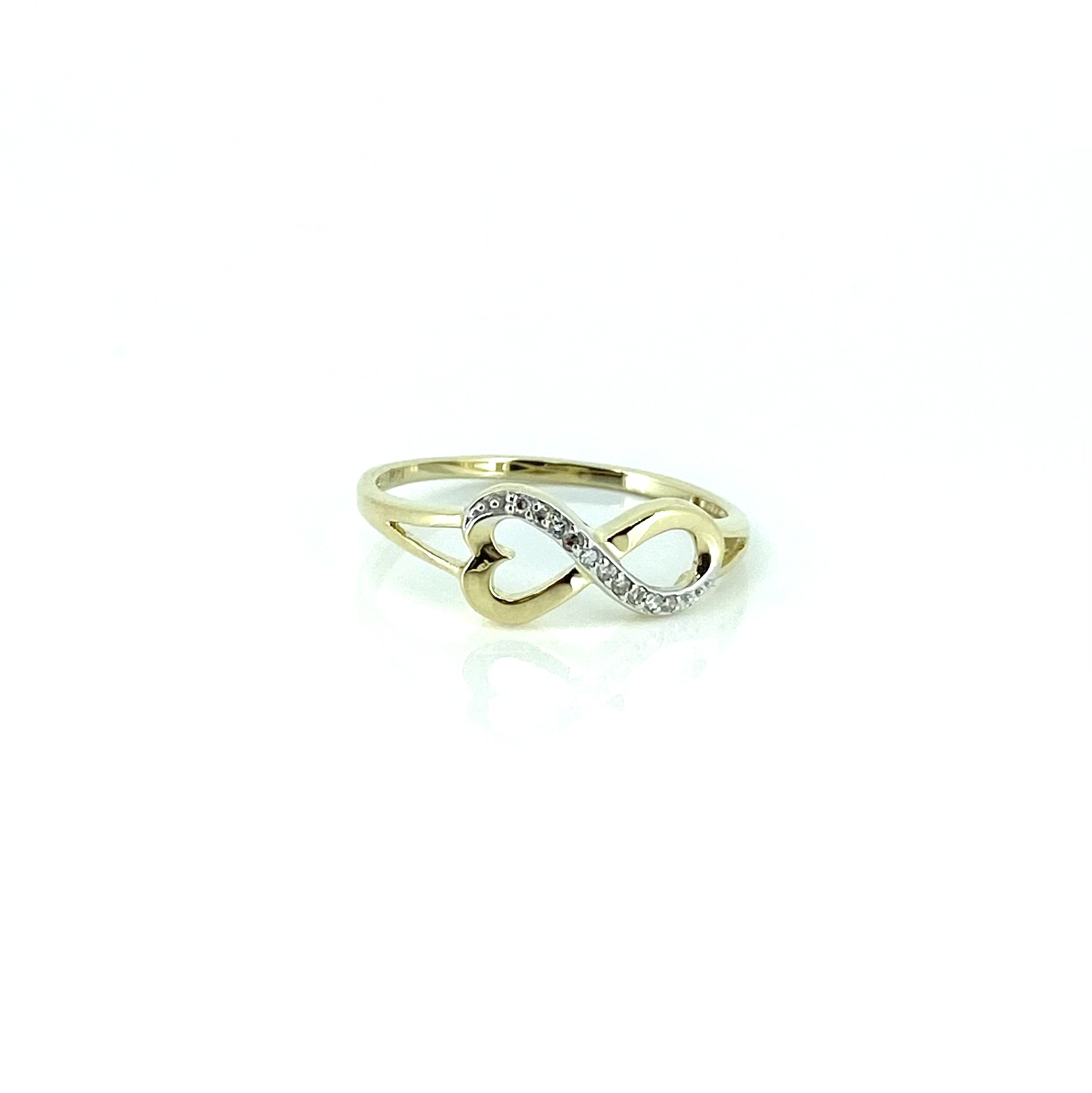 Bague pour femme en or 10k, 0.03 carat de diamants, infini