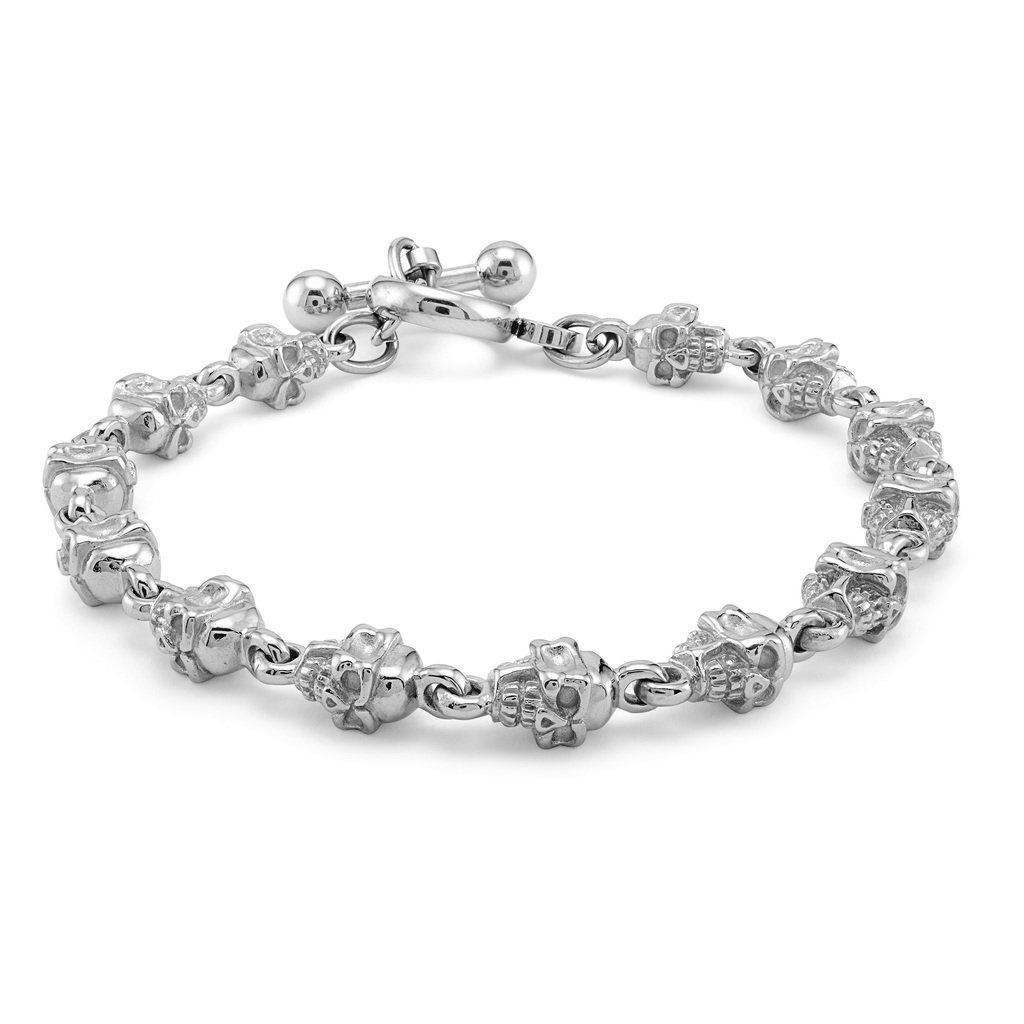 Bracelet stainless, têtes de mort