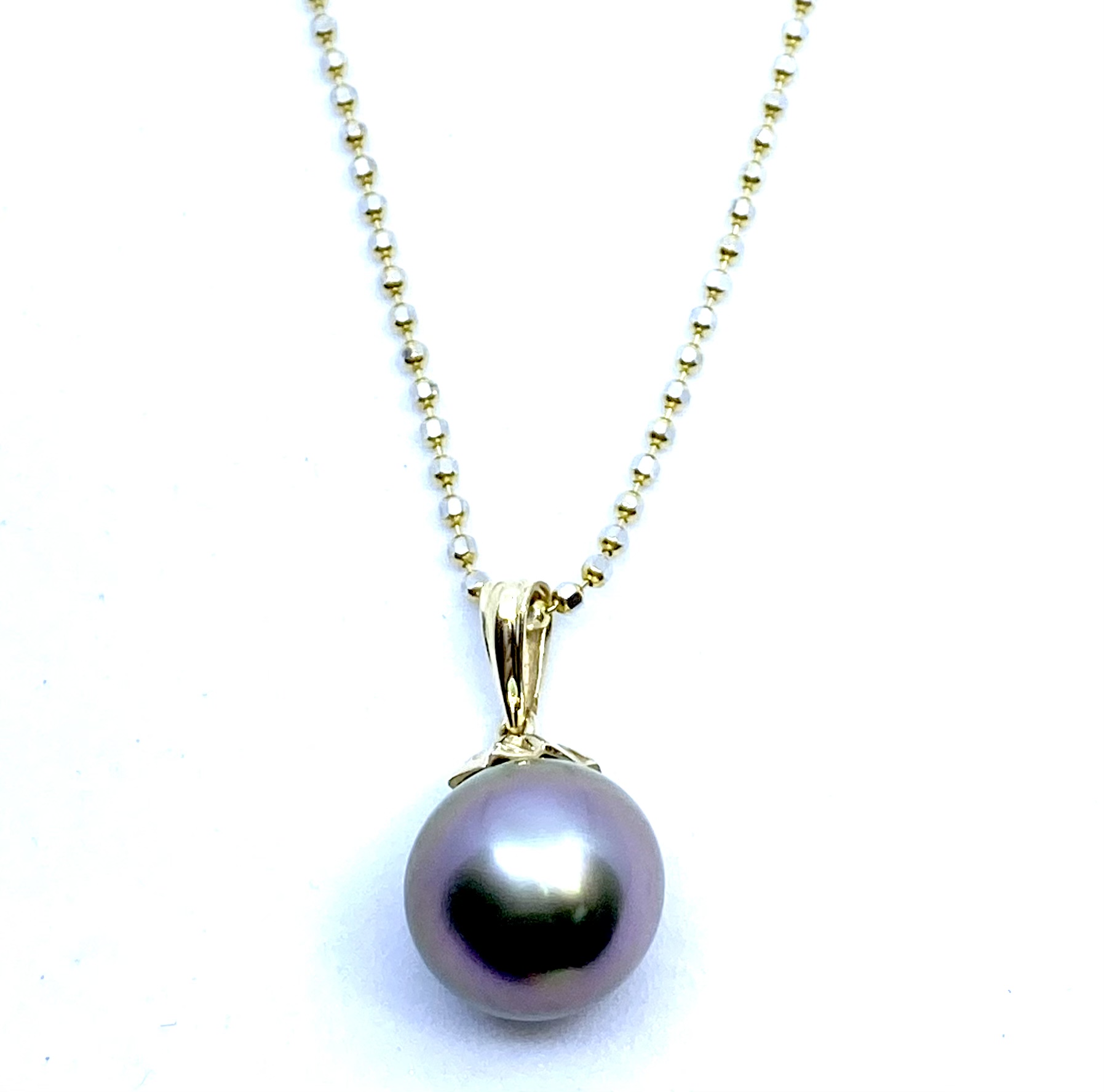 Pendentif pour femme en or 14k, perle de tahiti 11mm