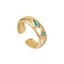 Bague pour femme en argent 925, zircons - R041-02G-G - Ania Haie