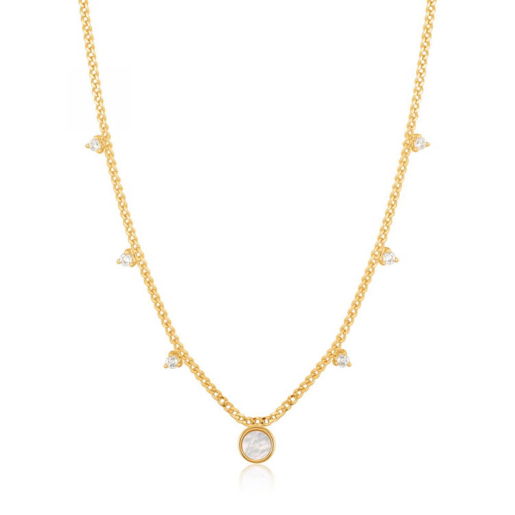 collier argent 925, nacre de perle, pierres