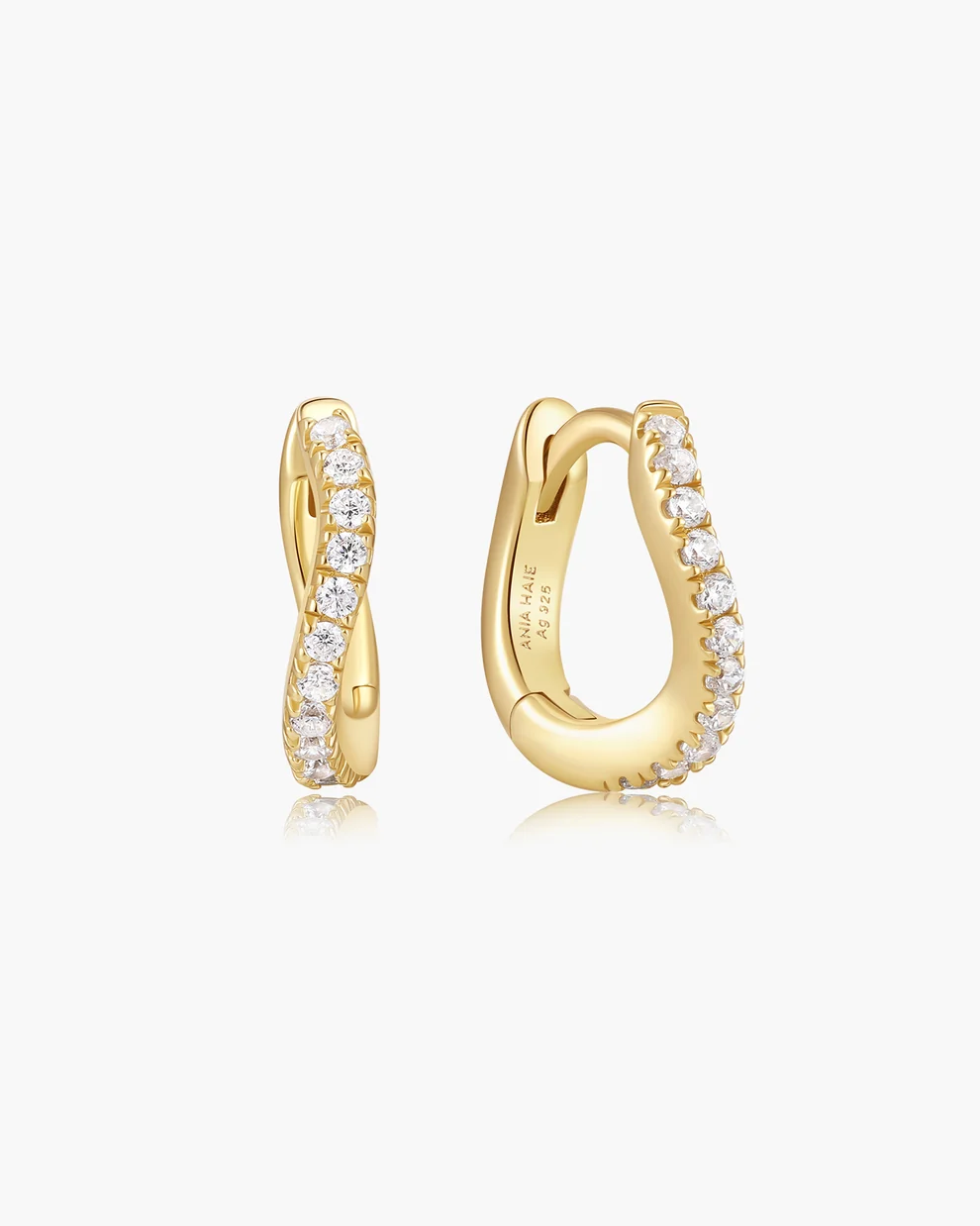 Boucles d'oreilles pour femme en argent 925, cubic zirconium - E079-08G - Ania Haie