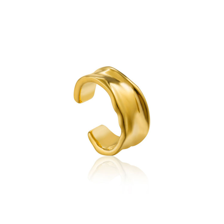 Boucle d'oreille argent 925, ondulée, haut de l'oreille